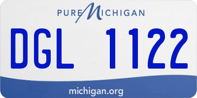 MI license plate DGL1122