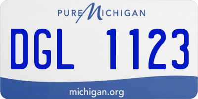 MI license plate DGL1123