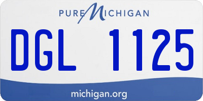 MI license plate DGL1125