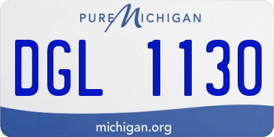MI license plate DGL1130