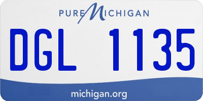 MI license plate DGL1135