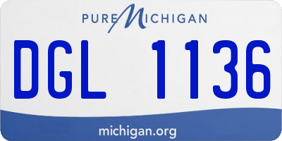 MI license plate DGL1136