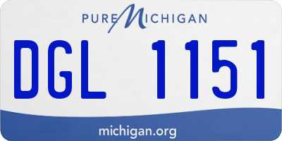 MI license plate DGL1151