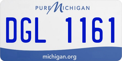 MI license plate DGL1161
