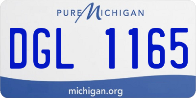 MI license plate DGL1165