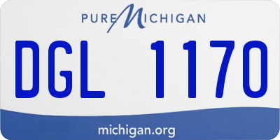 MI license plate DGL1170