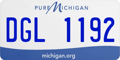 MI license plate DGL1192