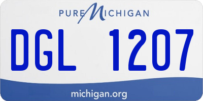 MI license plate DGL1207