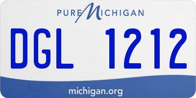 MI license plate DGL1212