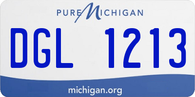 MI license plate DGL1213