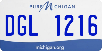 MI license plate DGL1216