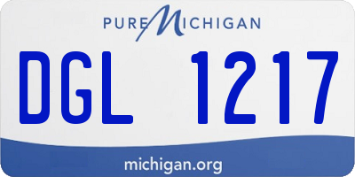 MI license plate DGL1217