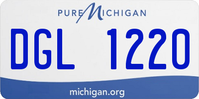 MI license plate DGL1220