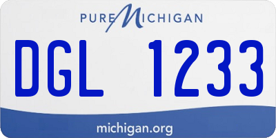 MI license plate DGL1233