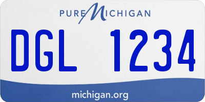 MI license plate DGL1234