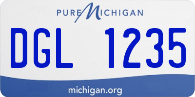 MI license plate DGL1235