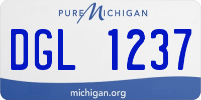 MI license plate DGL1237