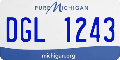 MI license plate DGL1243