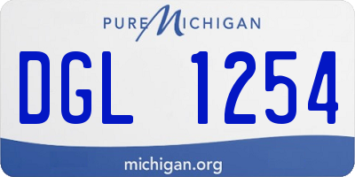 MI license plate DGL1254