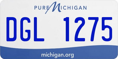 MI license plate DGL1275
