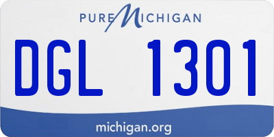 MI license plate DGL1301