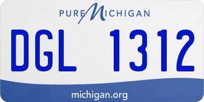 MI license plate DGL1312