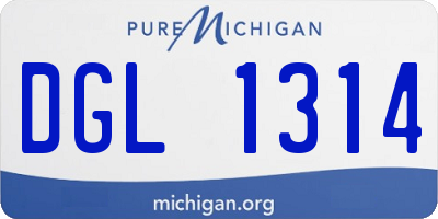 MI license plate DGL1314