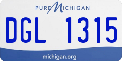 MI license plate DGL1315