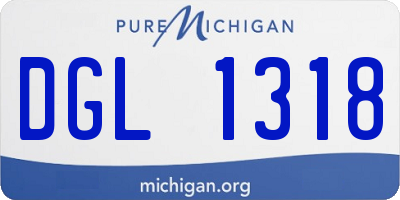 MI license plate DGL1318