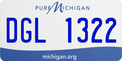 MI license plate DGL1322