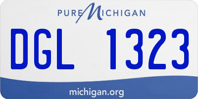 MI license plate DGL1323