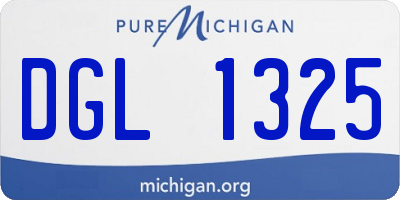MI license plate DGL1325