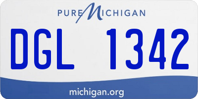 MI license plate DGL1342