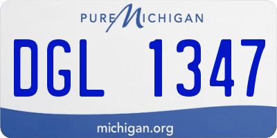MI license plate DGL1347