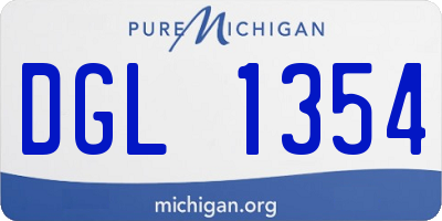 MI license plate DGL1354