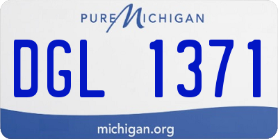 MI license plate DGL1371