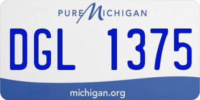 MI license plate DGL1375