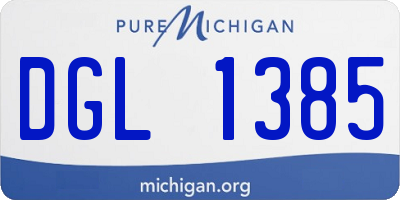 MI license plate DGL1385