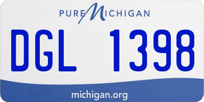 MI license plate DGL1398