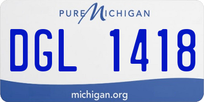 MI license plate DGL1418