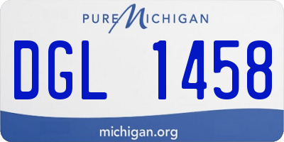MI license plate DGL1458