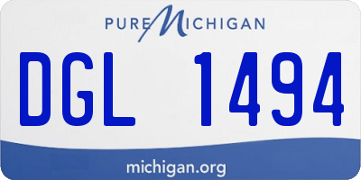 MI license plate DGL1494