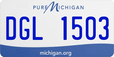 MI license plate DGL1503