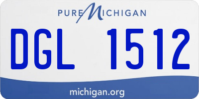 MI license plate DGL1512