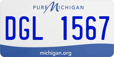 MI license plate DGL1567
