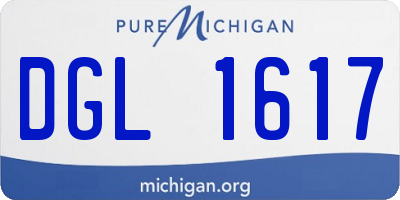 MI license plate DGL1617