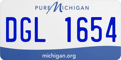 MI license plate DGL1654