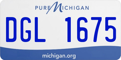 MI license plate DGL1675