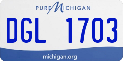 MI license plate DGL1703
