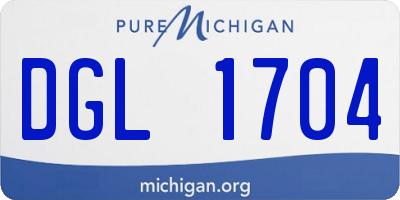 MI license plate DGL1704